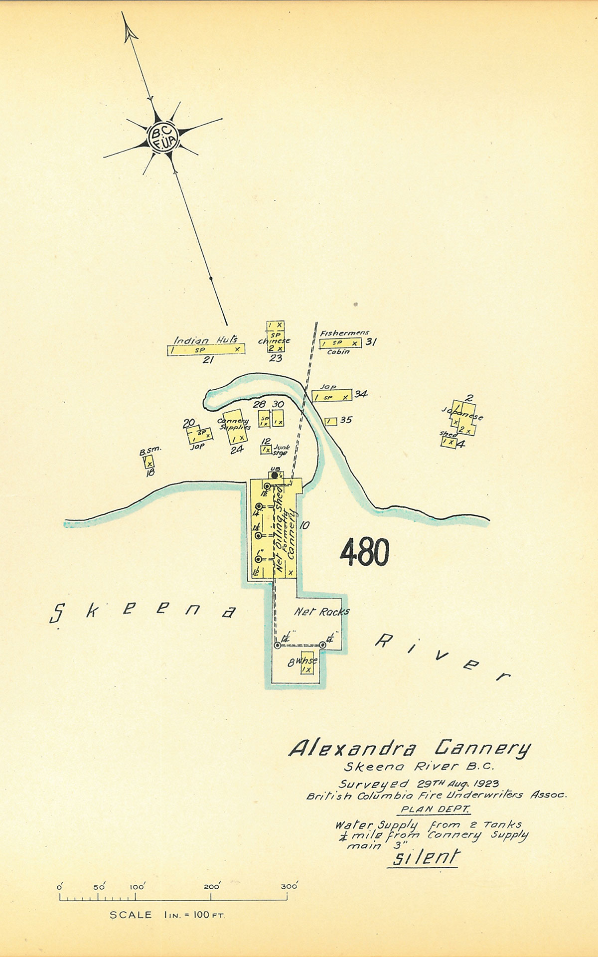 Scale drawing of Alexandra Cannery complex.